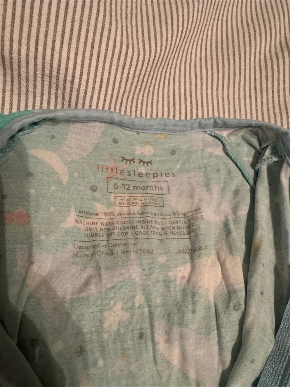 Little Sleepies Green Sea Life Footed One-Piece Pajamas for 6-12 Months